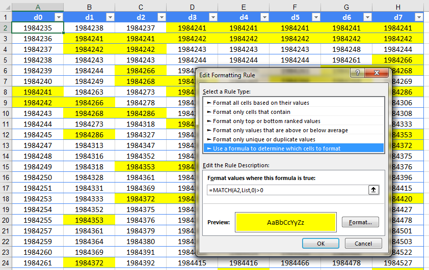 excel 2011 for mac auto highlight row and column